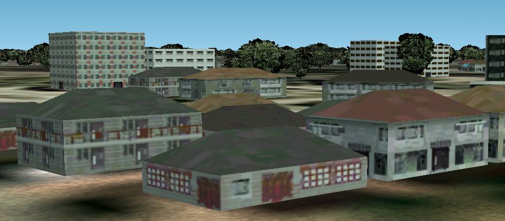 郊外の一軒家アパート混在地域