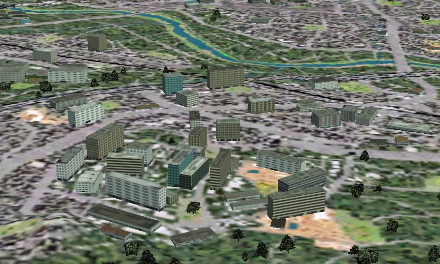 Toka-ichiba houses, and Toka-ichiba station in the summer.